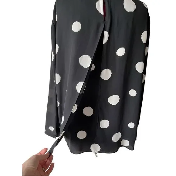 Chico’s Soft Dots Layered Tunic Black White size 3 US XL 16 - Picture 10 of 11